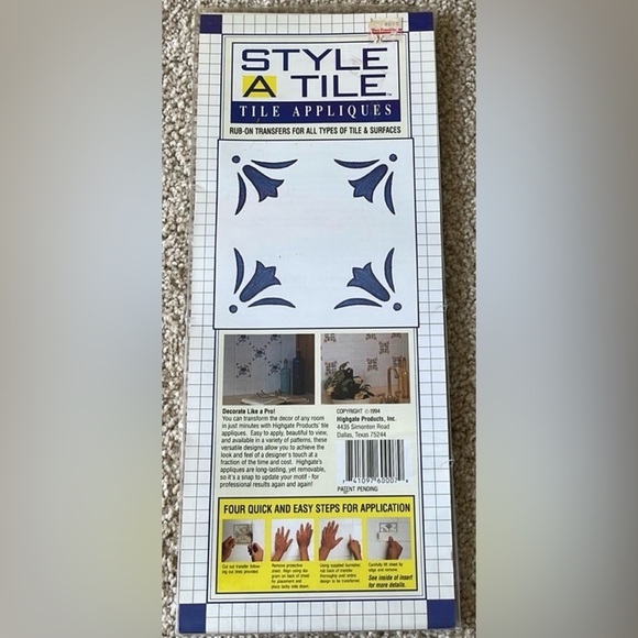 STYLE A TILE APPLIQUES Rub On Set of 72 Tulip Transfers Arts and Crafts Upcycles - Picture 2 of 6